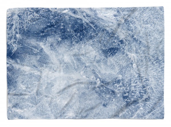 Handtuch Strandhandtuch Saunatuch Kuscheldecke mit Fotomotiv Eis Blau Nahaufnahme Auffall