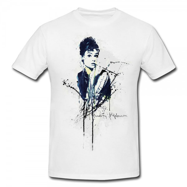 Audrey Hepburn Premium Herren und Damen T-Shirt Motiv aus Paul Sinus Aquarell