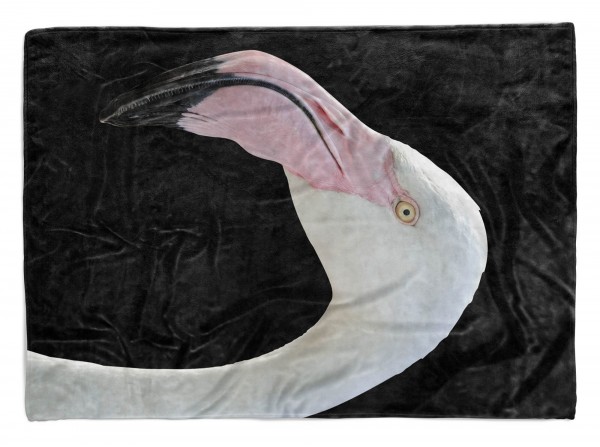 Handtuch Strandhandtuch Saunatuch Kuscheldecke mit Tiermotiv Flamingo Schnabel