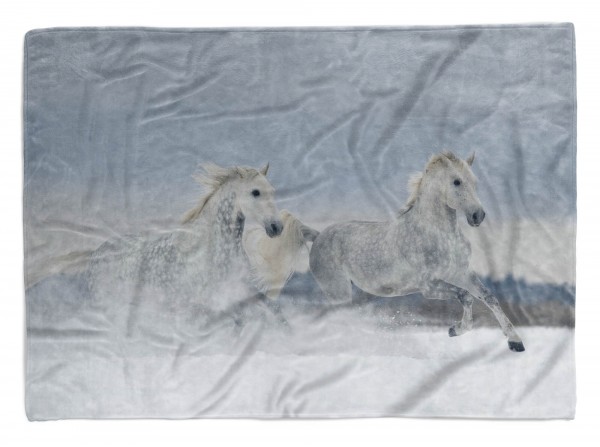 Handtuch Strandhandtuch Saunatuch Kuscheldecke mit Tiermotiv Wilde Pferde im Sc