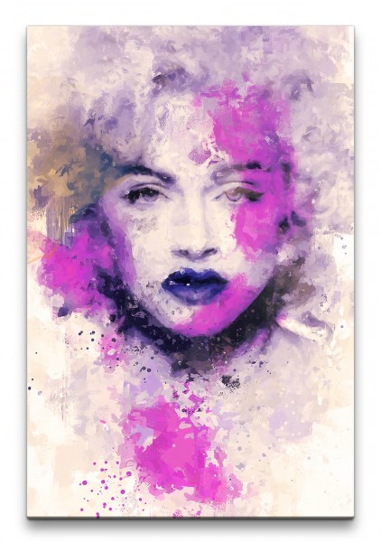 Madonna Porträt Abstrakt Kunst Popikone Sängerin Farbenfroh 60x90cm Leinwandbild