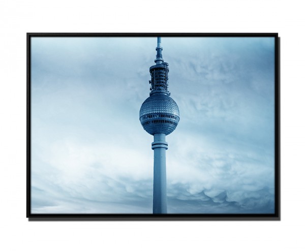 105x75cm Leinwandbild Petrol Fernsehturm Berlin
