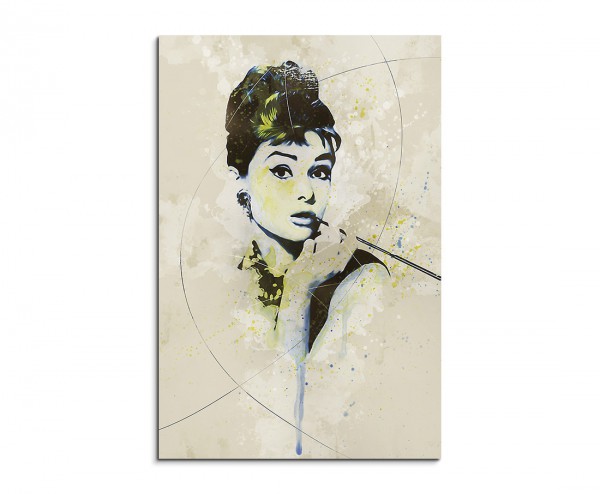 Audrey Hepburn II Aqua 90x60cm Aqua Art Wandbild