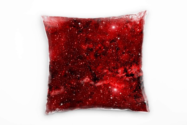Abstrakt, Natur, Universum, Sterne, rot Deko Kissen 40x40cm für Couch Sofa Lounge Zierkissen