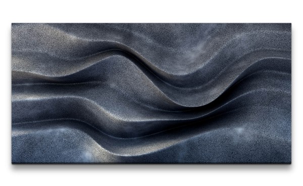 Leinwandbild 120x60cm Zement Wellen Grau Kunstvoll Dekorativ Modern