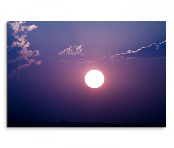 120x80cm Wandbild Himmel Wolkenschleier Sonnenuntergang