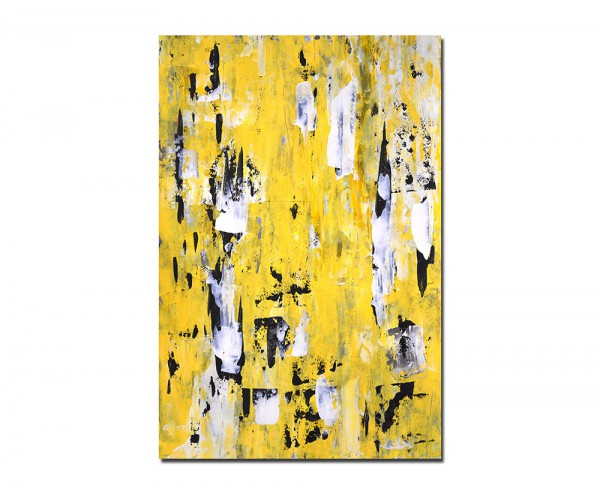 120x80cm Malerei abstrakt Kunst gelb/schwarz