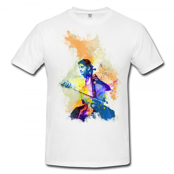 Chello Spieler I Herren T- Shirt , Stylisch aus Paul Sinus Aquarell Color