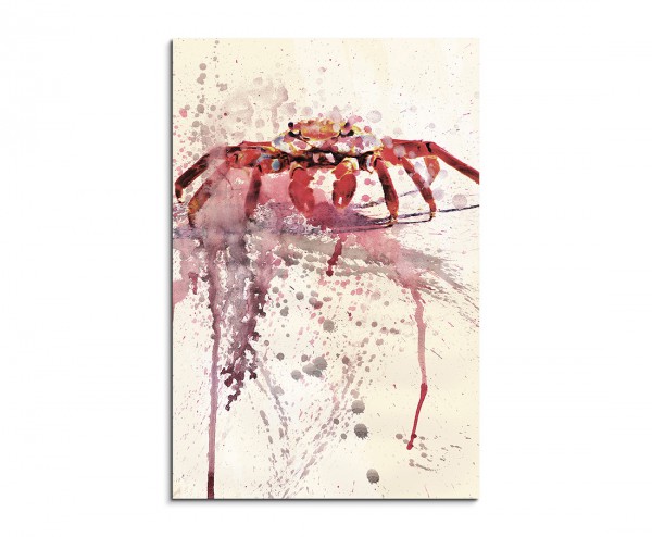 Big Red Crab 90x60cm Aquarell Art Leinwandbild