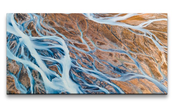 Leinwandbild 120x60cm Satellitenaufnahme Flüsse Adern Erde Kunstvoll Atemberaubend