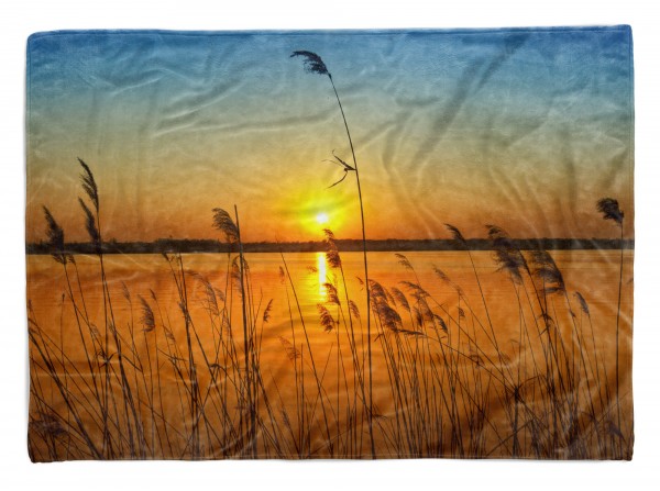 Handtuch Strandhandtuch Saunatuch Kuscheldecke mit Fotomotiv Natur Sonnenunterg