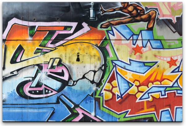 Graffiti Kunst Wandbild in verschiedenen Größen
