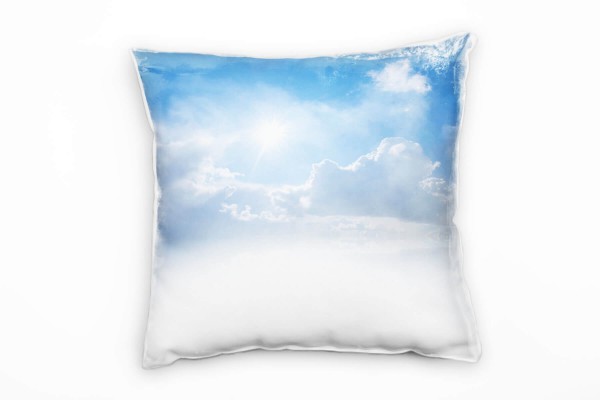 Natur, blau, weiß, Himmel, Sonnenschein, Wolken Deko Kissen 40x40cm für Couch Sofa Lounge Zierkissen