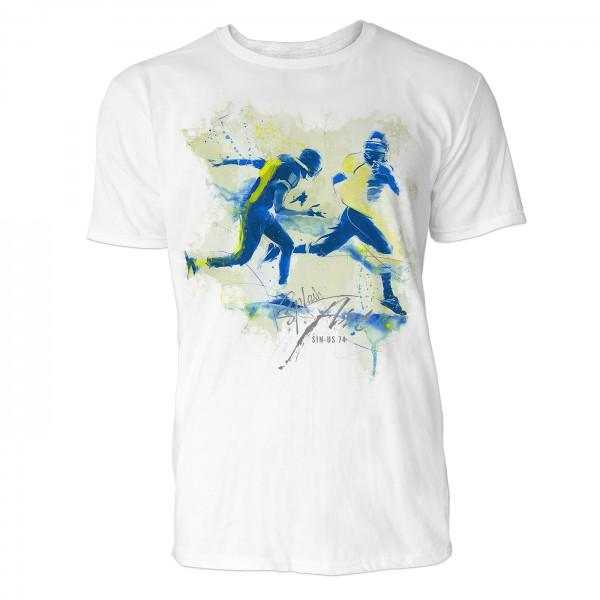 American Football Pass Sinus Art ® T-Shirt Crewneck Tee with Frontartwork