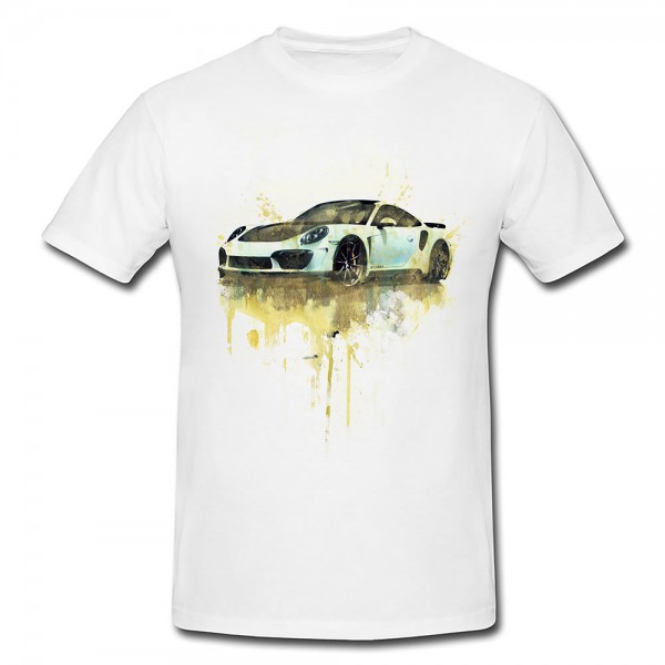 Porsche 991 Premium Herren und Damen T-Shirt Motiv aus Paul Sinus Aquarell