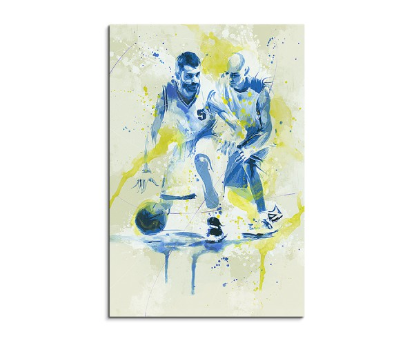 Basketball I 90x60cm SPORTBILDER Paul Sinus Art Splash Art Wandbild Aquarell Art