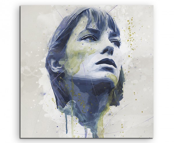 Jane Birkin Splash 60x60cm Kunstbild als Aquarell auf Leinwand
