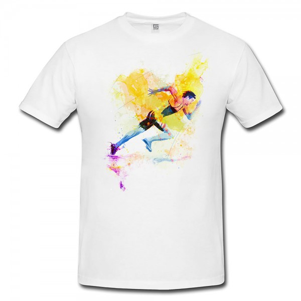 Running VI Herren und Damen T-Shirt Sport Motiv aus Paul Sinus Aquarell