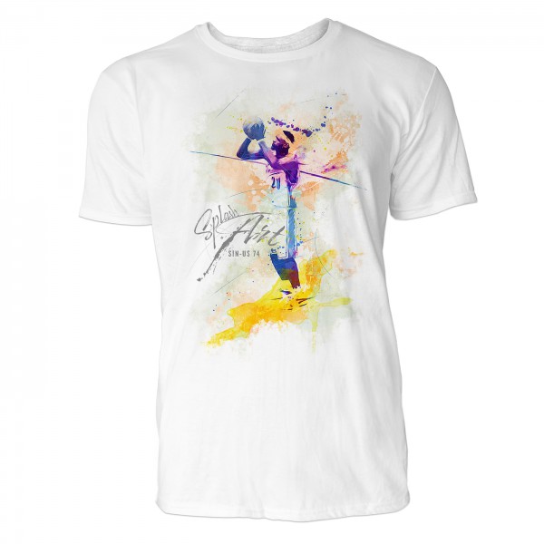 Basketball Layup Sinus Art ® T-Shirt Crewneck Tee with Frontartwork