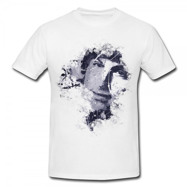 Steve Jobs Art Premium Herren und Damen T-Shirt Motiv aus Paul Sinus Aquarell