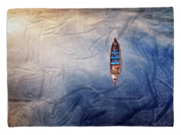 Handtuch Strandhandtuch Saunatuch Kuscheldecke mit Fotomotiv Fischerboot Vogelp