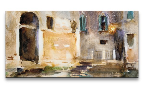 Remaster 120x60cm John Singer weltberühmtes Gemälde zeitlose Kunst Venedig Altstadt Haus Sommer