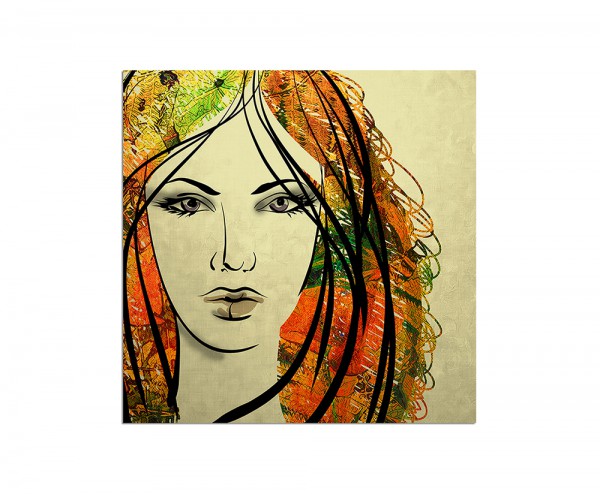 80x80cm Gemälde Frau Gesicht Kunstwerk abstrakt