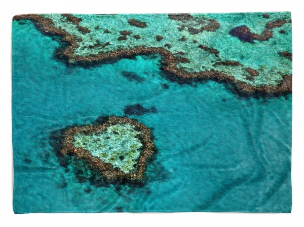 Handtuch Strandhandtuch Saunatuch Kuscheldecke mit Fotomotiv Insel mit Herzform