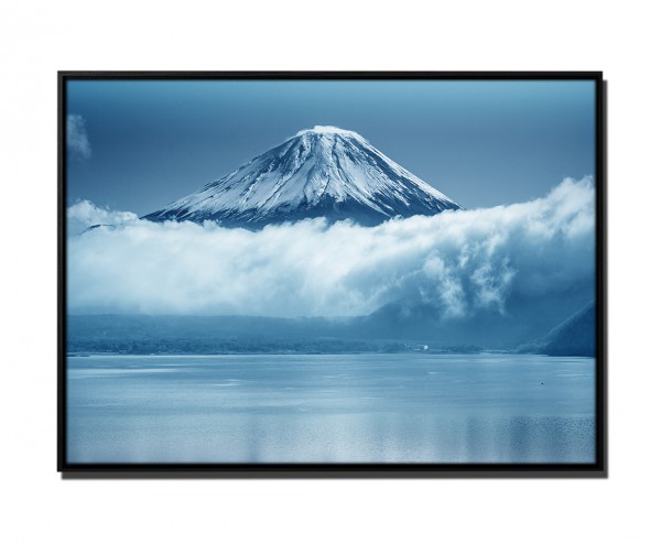 105x75cm Leinwandbild Petrol Berg Fuji im Winter Japan