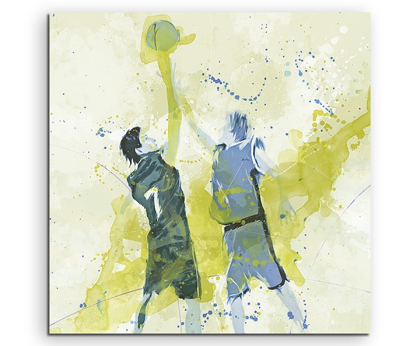Basketball 60x60cm SPORTBILDER Paul Sinus Art Splash Art Wandbild Aquarell Art
