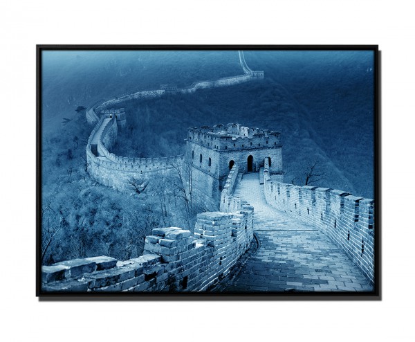 105x75cm Leinwandbild Petrol Chinesische Mauer Gebirge