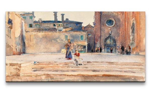 Remaster 120x60cm John Singer weltberühmtes Gemälde zeitlose Kunst Venedig Treppen Altstadt