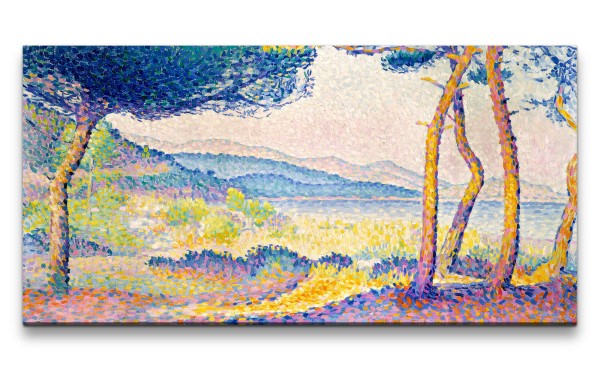Remaster 120x60cm Henri Edmond Cross weltberühmtes Wandbild Impressionismus Farbenfroh Pines Along t