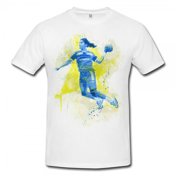 Handball I Premium Herren und Damen T-Shirt Motiv aus Paul Sinus Aquarell