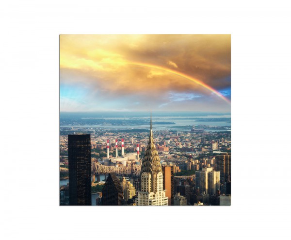 120x80cm New York Skyline Regenbogen Sonne
