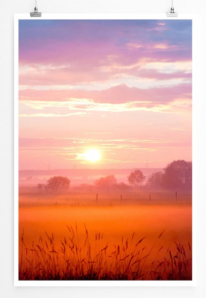 Landschaftsfotografie 60x90cm Poster Farbenfroher Sonnenuntergang