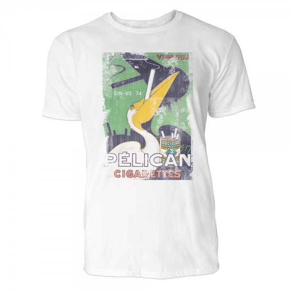 Pelican Cigarettes Herren T-Shirts in Karibik blau Cooles Fun Shirt mit tollen Aufdruck