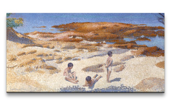 Remaster 120x60cm Henri Edmond Cross weltberühmtes Wandbild Impressionismus Farbenfroh Beach at Caba