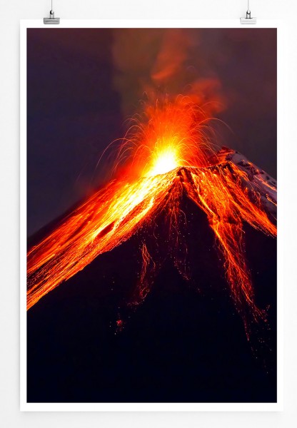 60x90cm Landschaftsfotografie Poster Tungurahua Vulkanausbruch