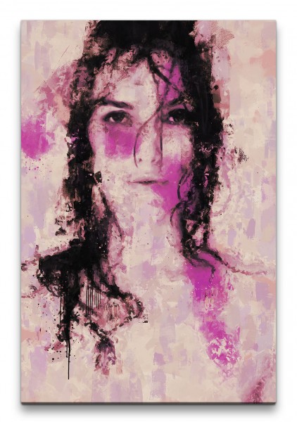 Keira Knightley Porträt Abstrakt Kunst Schauspielerin Schönheit 60x90cm Leinwandbild