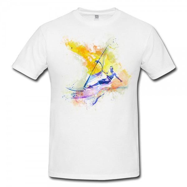 Windsurfer II Herren und Damen T-Shirt Sport Motiv aus Paul Sinus Aquarell