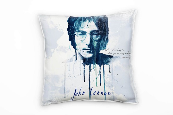 John Lennon Deko Kissen Bezug 40x40cm für Couch Sofa Lounge Zierkissen
