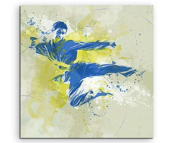 Karate II 60x60cm SPORTBILDER Paul Sinus Art Splash Art Wandbild Aquarell Art