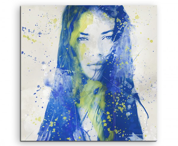 Adriana Lima IV Aqua 60x60cm Wandbild Aquarell Art