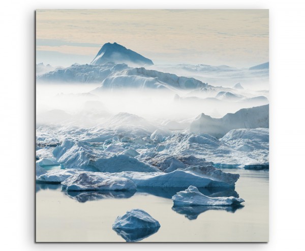 Landschaftsfotografie  Gestrandete Eisberge, Grönland auf Leinwand exklusives Wandbild moderne Foto
