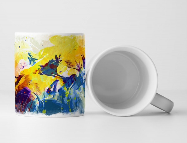 Pferderennen Tasse als Geschenk, Design Sinus Art