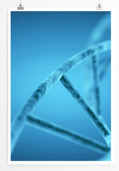 Illustration  Blauer DNA Strang 3D 60x90cm Poster