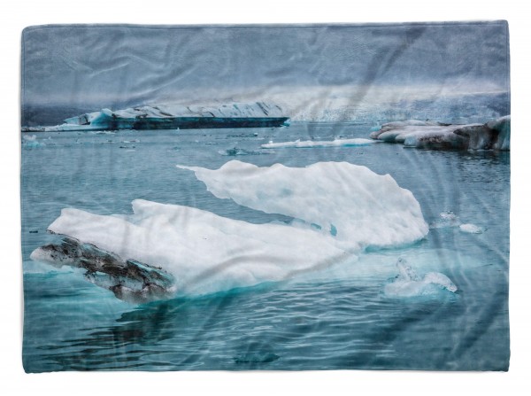 Handtuch Strandhandtuch Saunatuch Kuscheldecke mit Fotomotiv Meer Eis Eisberg A