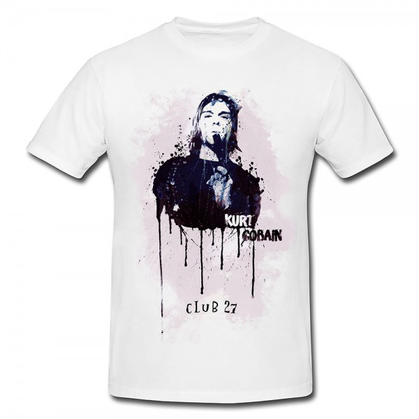 Kurt Cobain Premium Herren und Damen T-Shirt Motiv aus Paul Sinus Aquarell