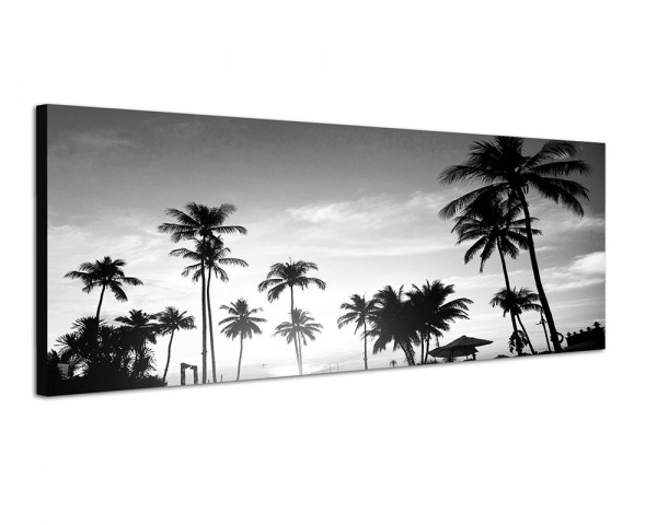 150x50cm Tropen Wasser Palmen Sonnenuntergang